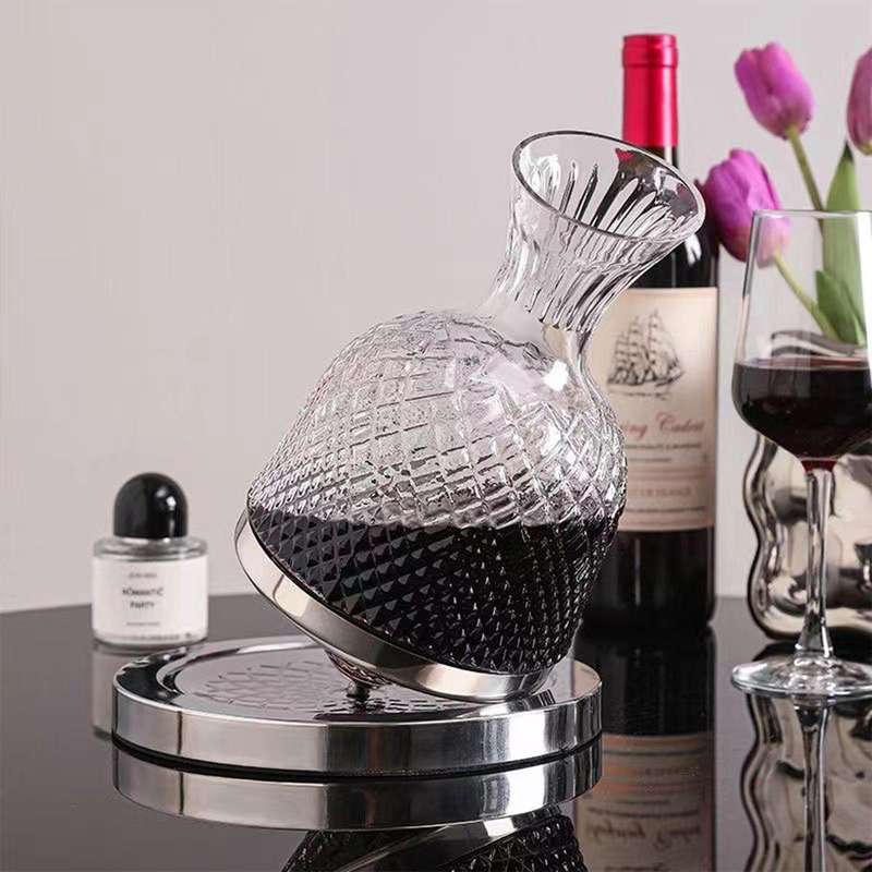 1500ML Crystal Glass 360 Rotation Decanter Wine Carafe Aerator