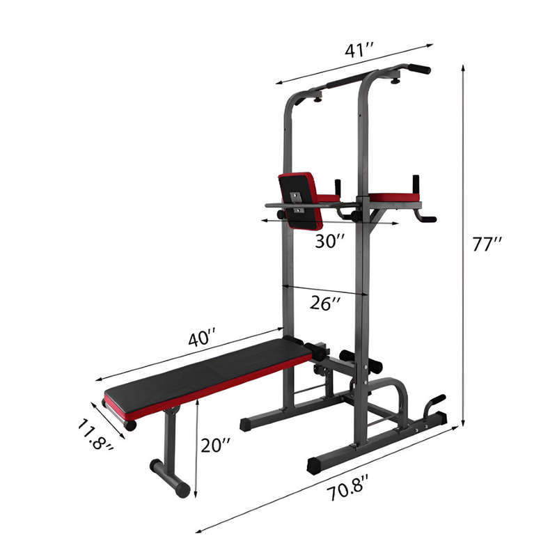 Multifunctional Fitness Workout Station - Adjustable Power Tower