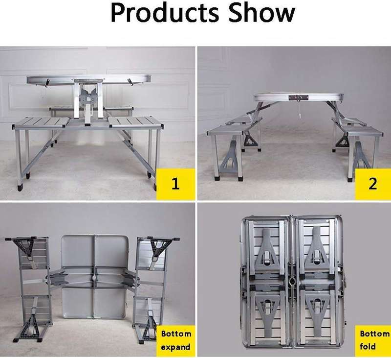 Portable Folding Indoor Outdoor Camping Picnic Table Set of 4 Seater