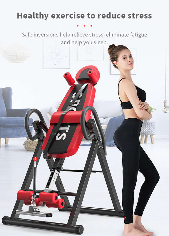 Ergonomic Inversion Therapy Table - Targeted Back Pain Relief & Spinal Health - Blue/Black