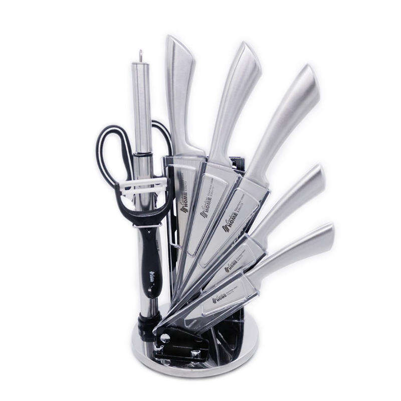 9 Piece Household Stainless Steel Knife Set with Stand