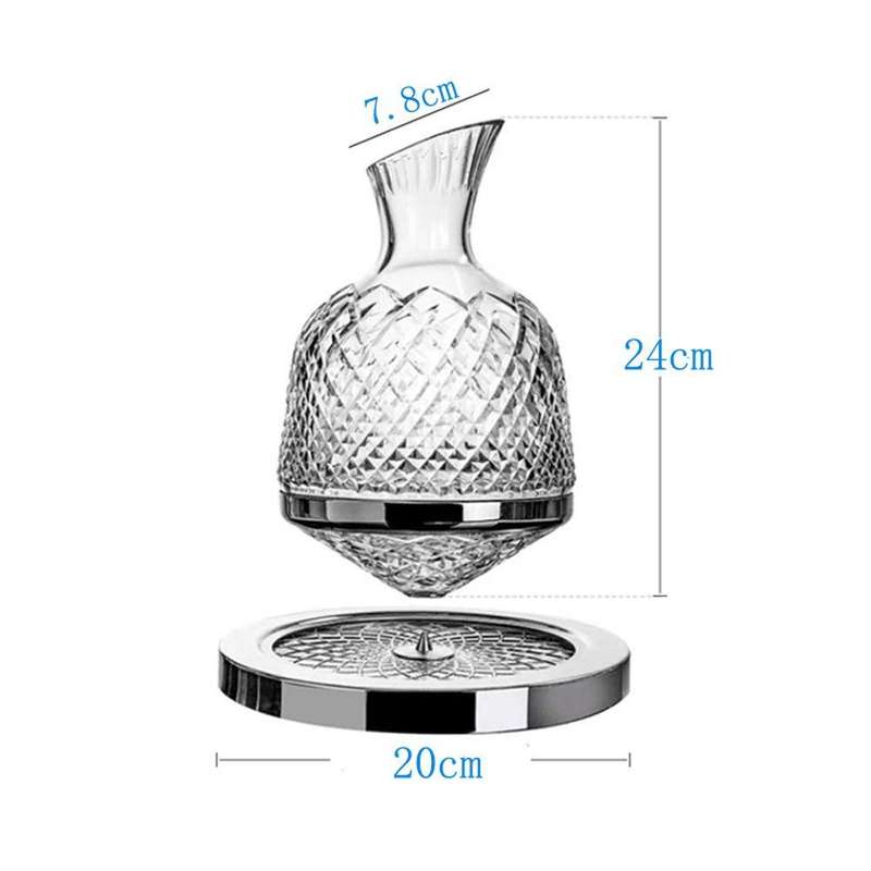 Luxury 1500ml Crystal Glass 360 Rotating Tumbler Wine Decanter
