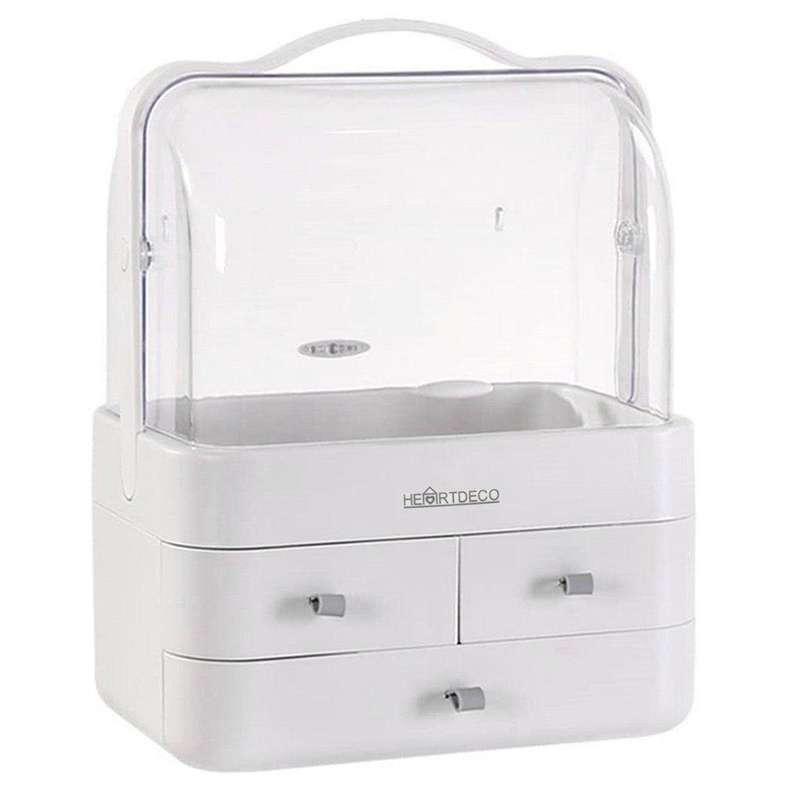 Makeup Cosmetic Storage Box with Lid Cover Portable Organizer