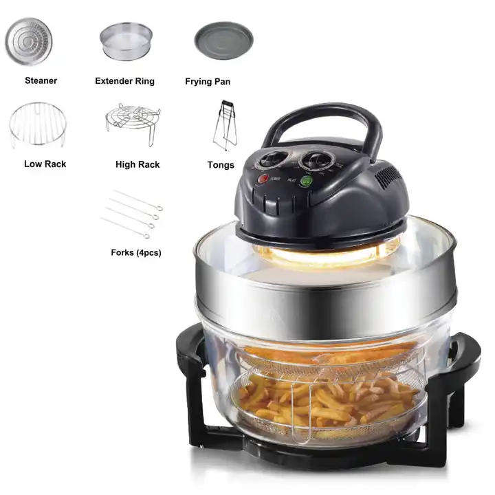 12 liter Air Fryer Multi-cooker GlassElectric Convection Halogen Oven