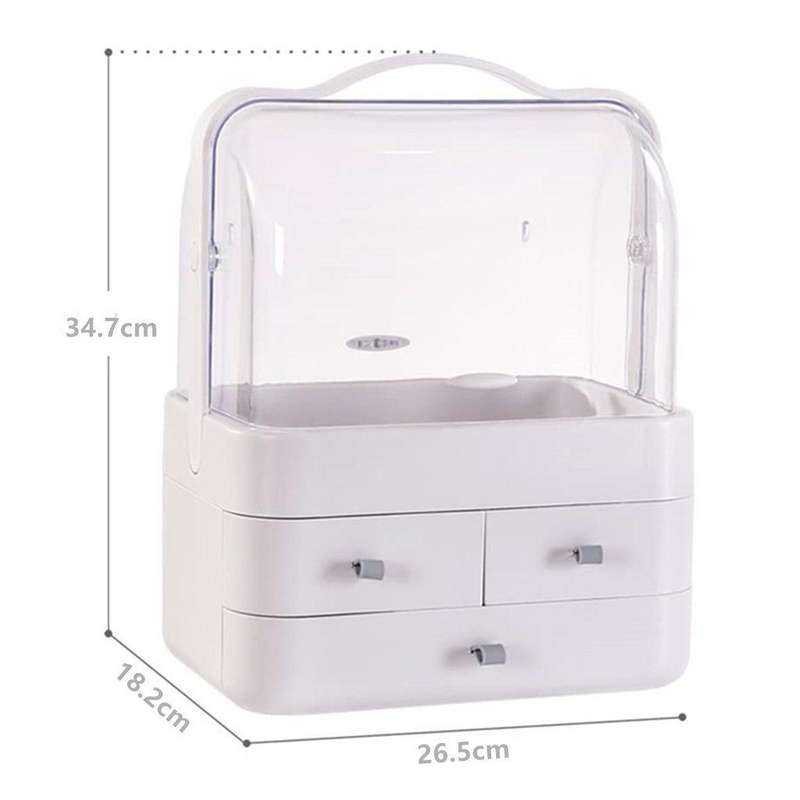 Makeup Cosmetic Storage Box with Lid Cover Portable Organizer