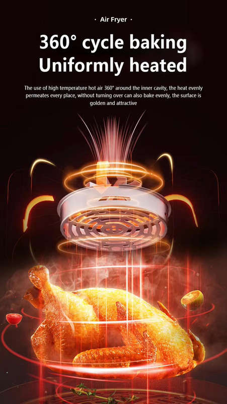 Digital Control Watchable Shape LCD Display 12L Air Fryer