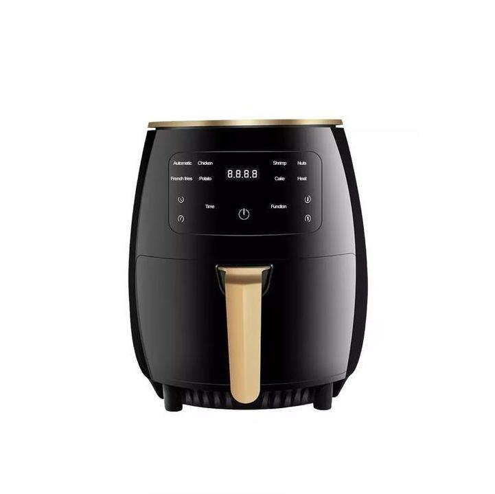 6 L Black Air Deep Fryer - Smart Touch Screen Large Capacity Electric Oven