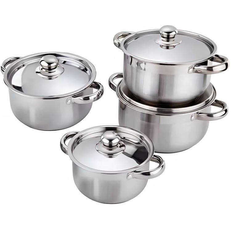 8 Piece Stainless Steel Cookware Pot set
