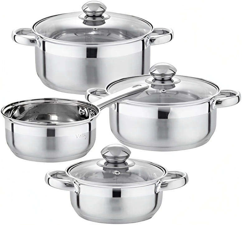 8 Piece Stainless Steel Cookware Pot set
