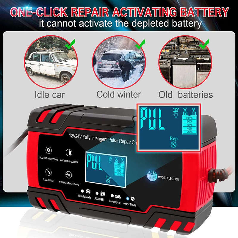 Pulse Repair Intelligent Battery Charger-12V/24V 8A