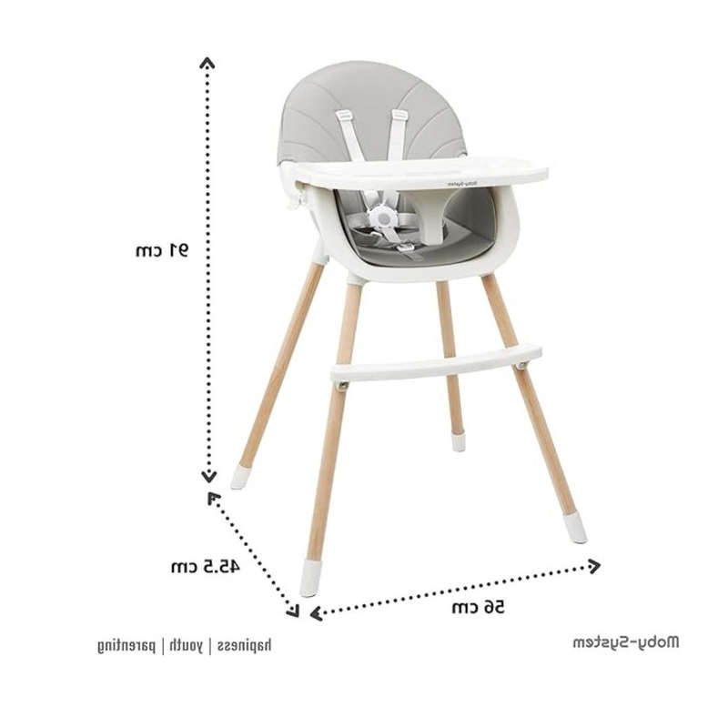 Baby Feeding High Chair 2-in-1 with Removable Tray & Wooden Legs