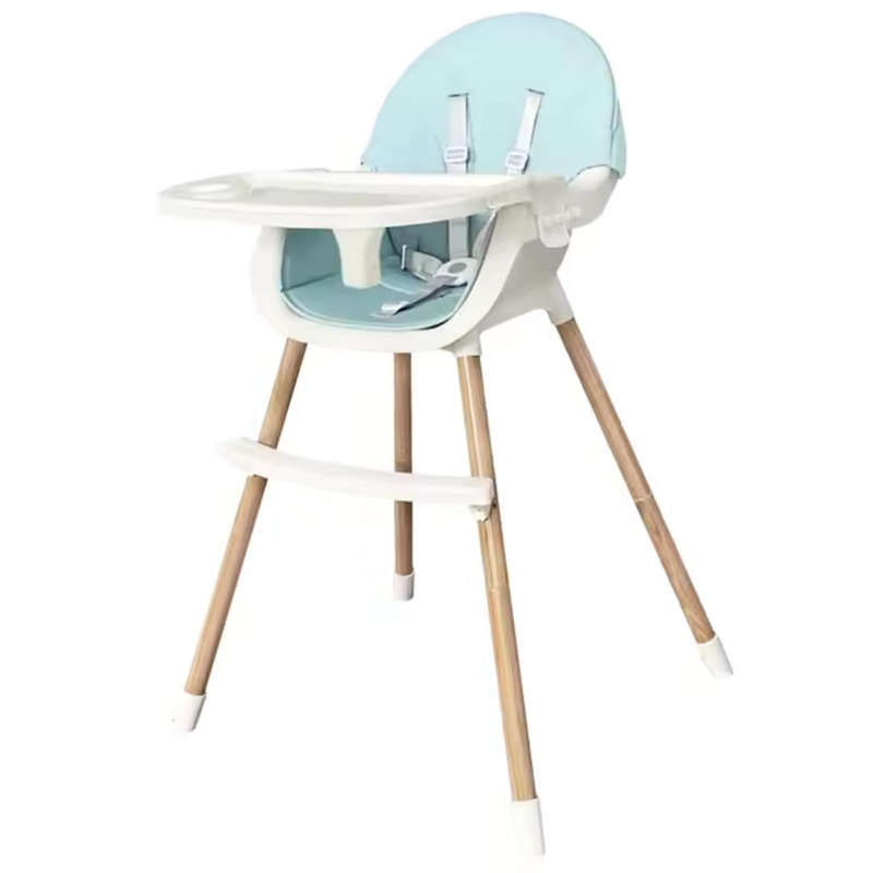 Baby Feeding High Chair 2-in-1 with Removable Tray & Wooden Legs