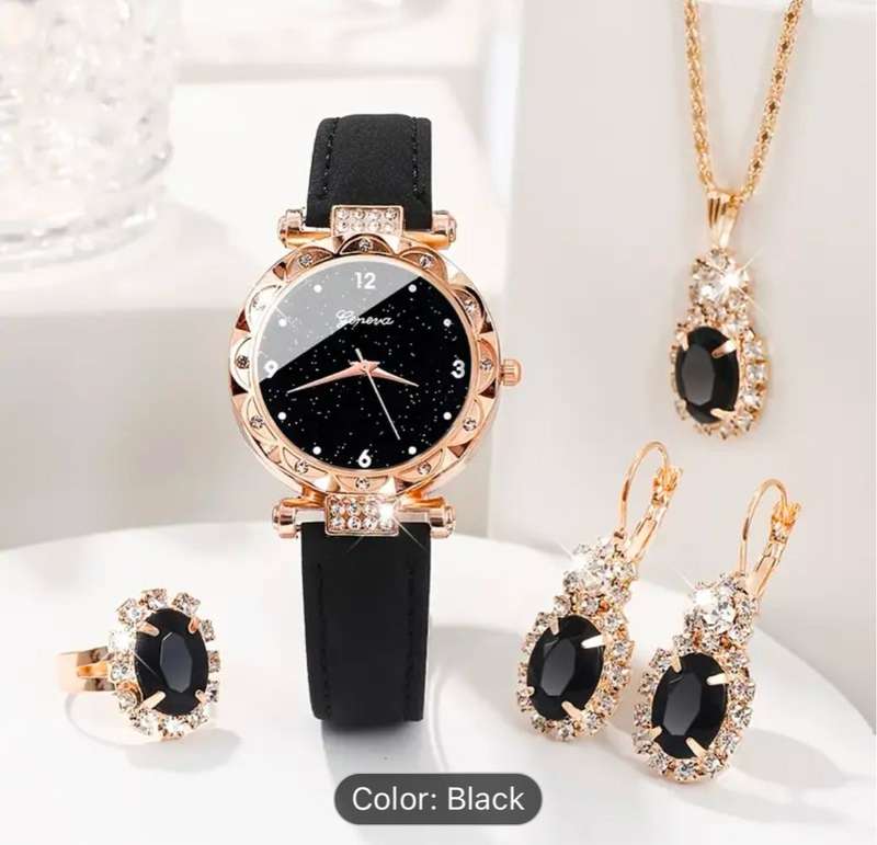 Watch and necklace set 5 piece