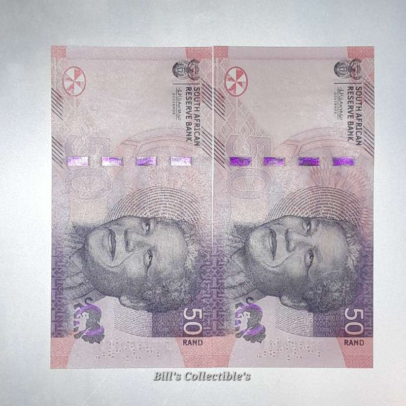 Uncirculated R50 Notes in Sequence. 1 Bid Takes All .