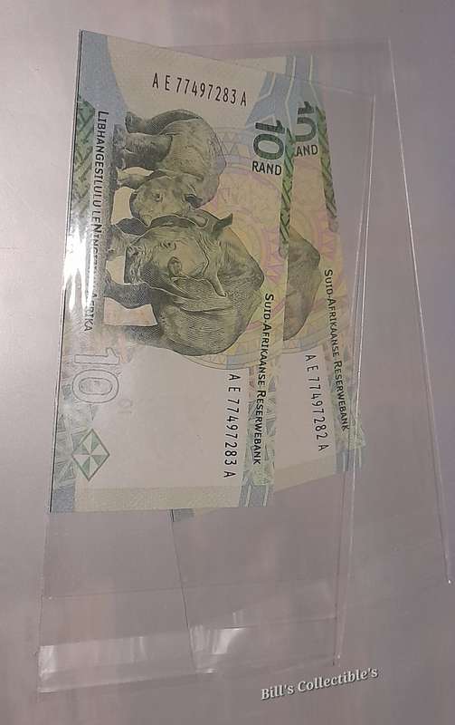 Uncirculated South African R10 Notes in Sequence