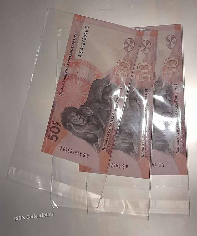 Uncirculated R50 Notes in Sequence. 1 Bid Takes All