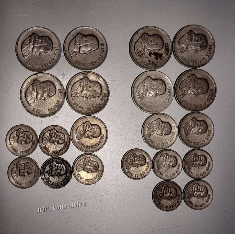 1965 South African 20cent,10cent,5cent ENG/AFR 1 BID TAKES ALL