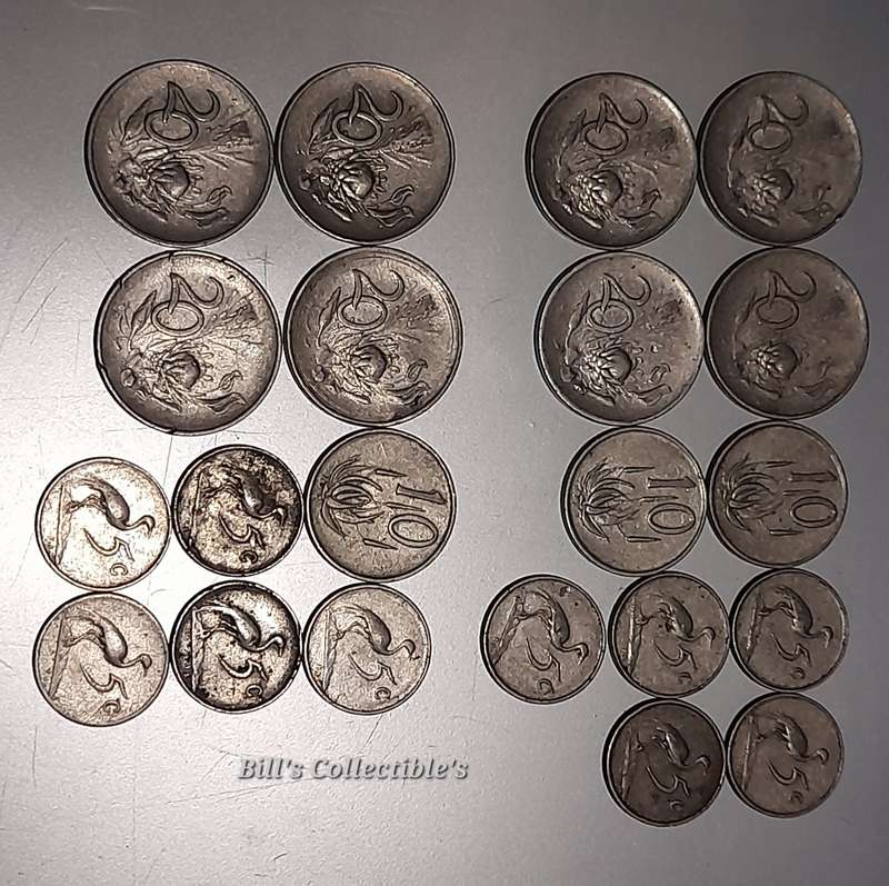 1965 South African 20cent,10cent,5cent ENG/AFR 1 BID TAKES ALL