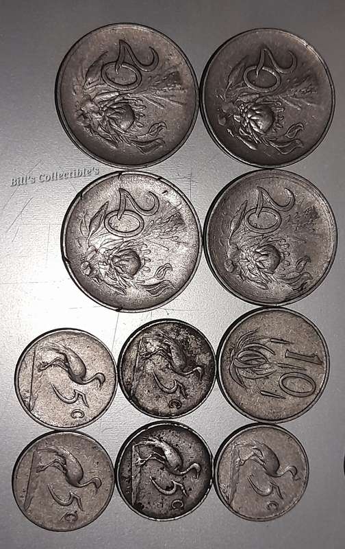 1965 South African 20cent,10cent,5cent ENG/AFR 1 BID TAKES ALL