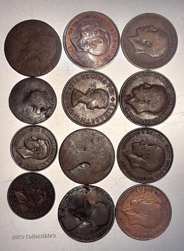 12 COINS British Penny Lot . Oldest Coin 1873 . 1 BID Takes All