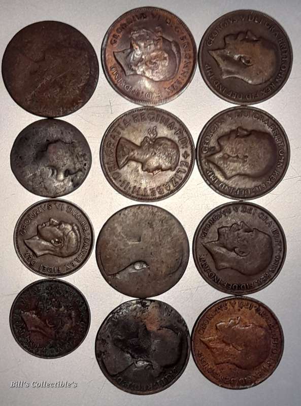 12 COINS British Penny Lot . Oldest Coin 1873 . 1 BID Takes All