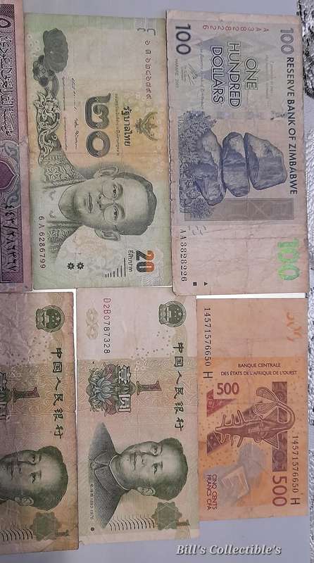 9 Bank Notes . World Mix Lot .1 BID Takes All .