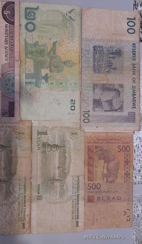 9 Bank Notes . World Mix Lot .1 BID Takes All .