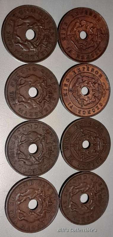 Southern Rhodesia , Rhodesia & Nyasaland Penny Lot. 1 Bid Takes All .