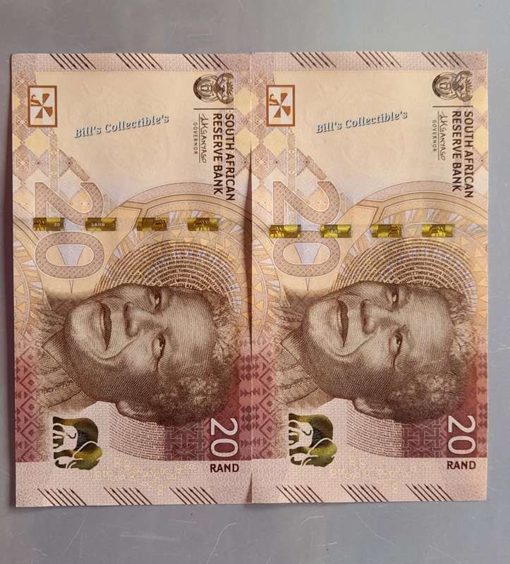 A/UNC South African R20 Notes in Sequence. 1 BID Takes All