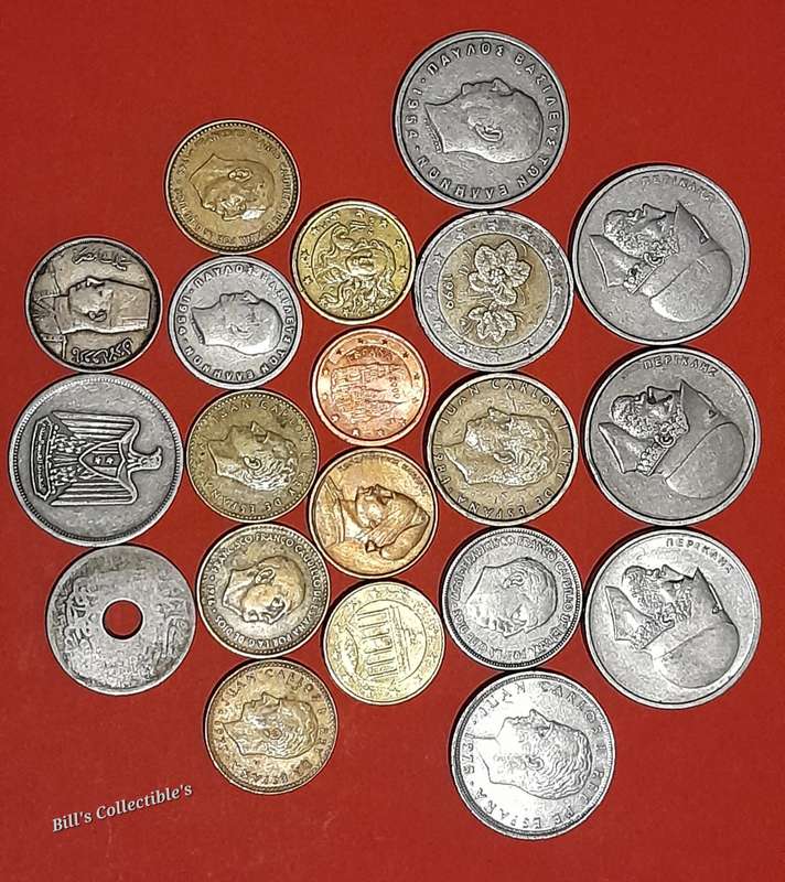 20 INTERNATIONAL COINS . 1 BID TAKES ALL .