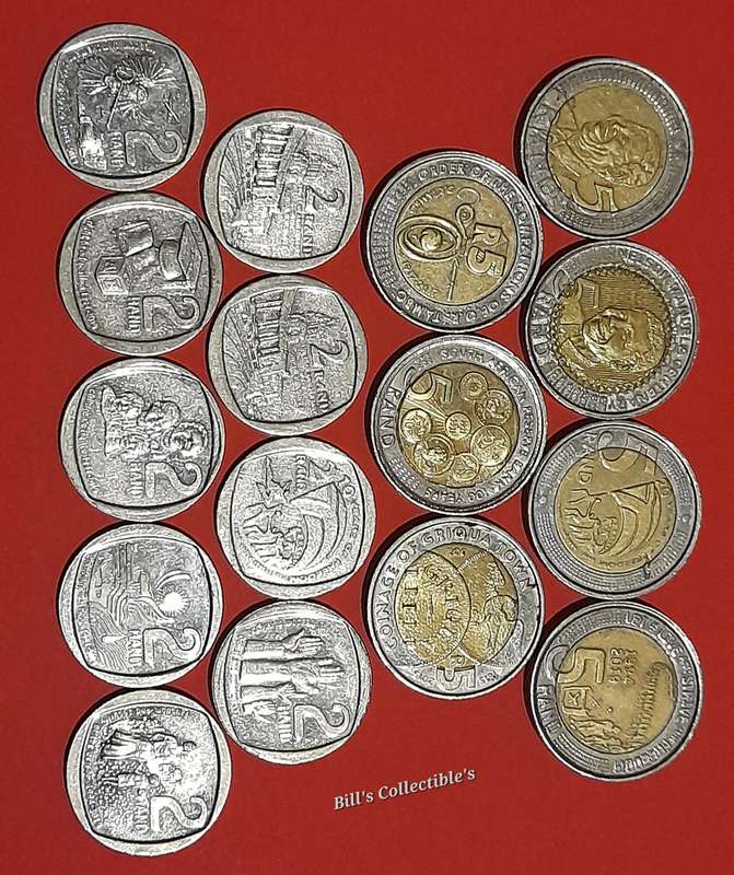 16 COINS SOUTH AFRICAN COMMEMORATIVE COIN LOT. 1 BID Takes All .