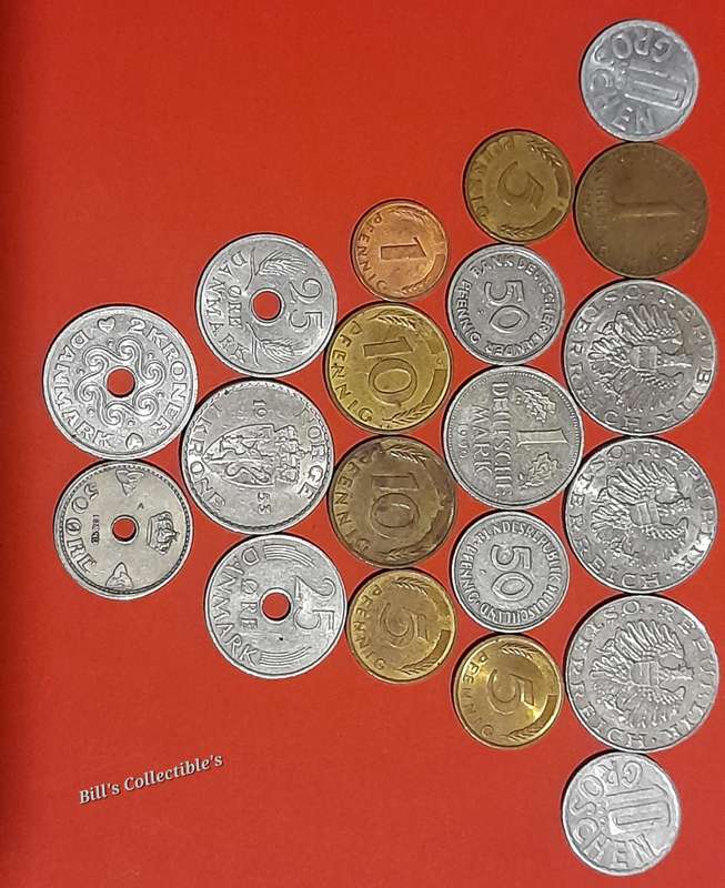 20 INTERNATIONAL COINS . 1 BID TAKES ALL .