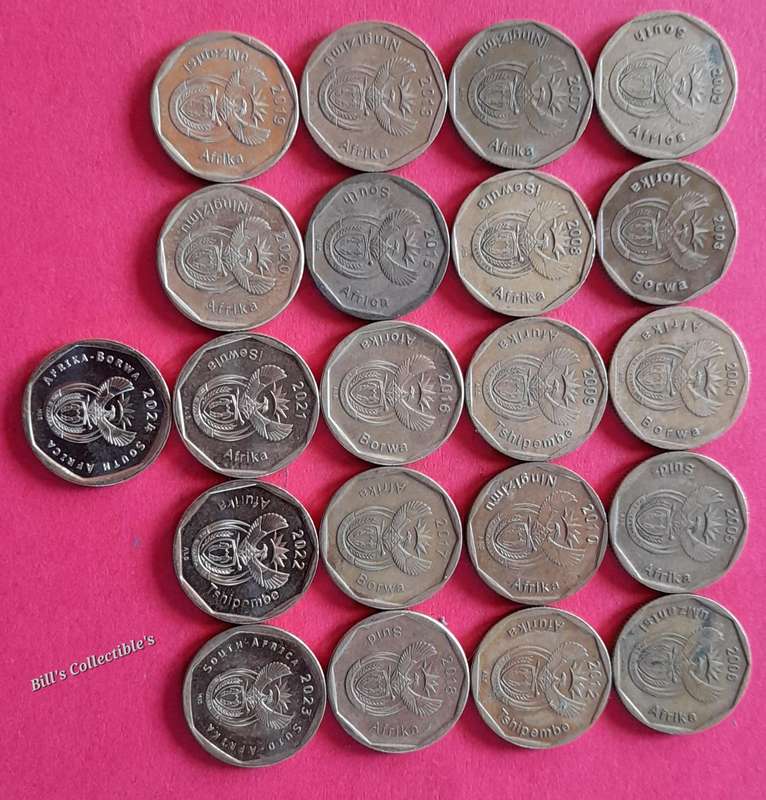 21 COIN South Africa 20Cent lot . 1 BID Takes All . 2002 onwards .
