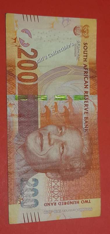 South African R200 Commemorative Bank Note .  Mandela Birth Centenary.