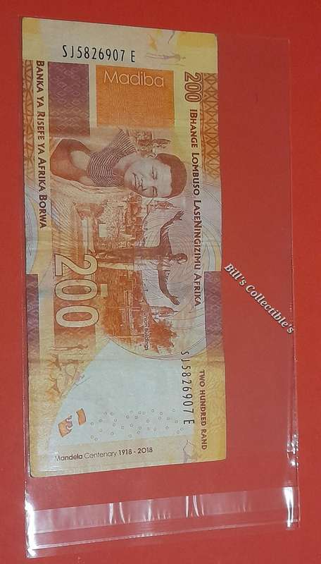 South African R200 Commemorative Bank Note .  Mandela Birth Centenary.