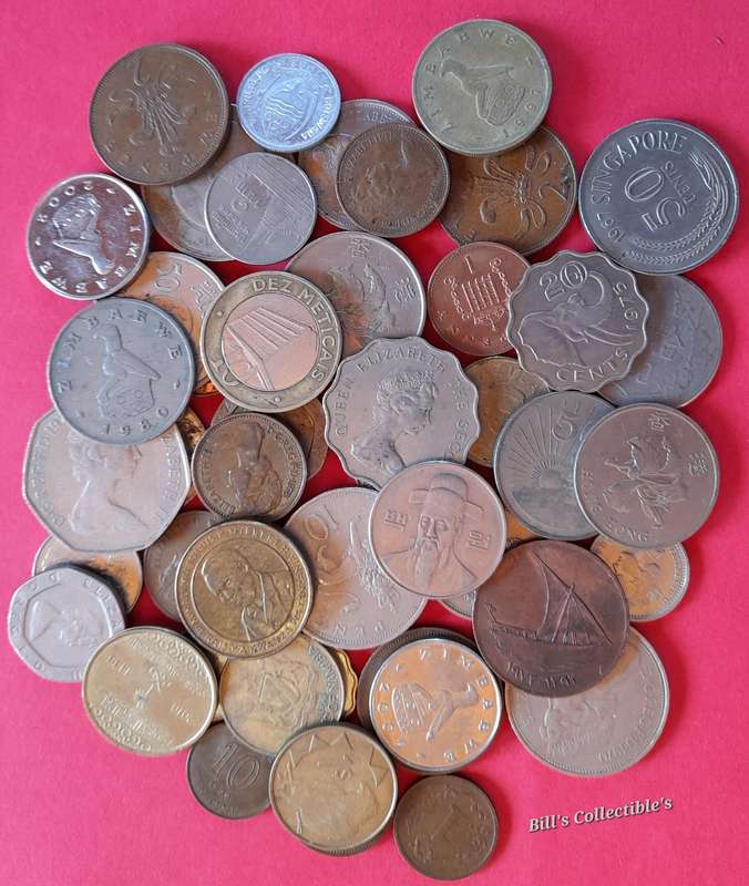 50 International Coins . 1 BID Takes All .