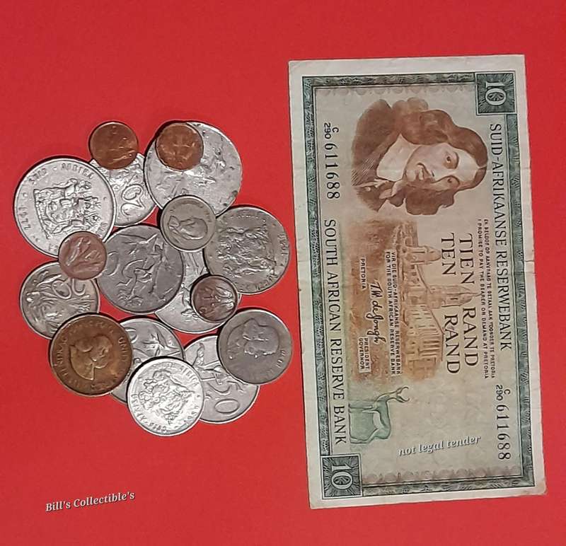 South African Mix Coin And Note lot . 1 BID Takes All