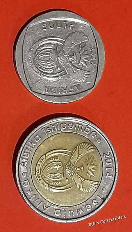 South African R2 & R5 Commemorative Coins.