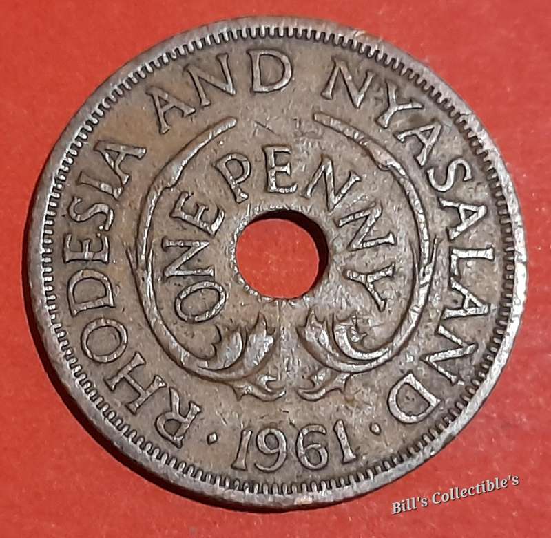 1961 Rhodesia and Nyasaland 1 Penny .