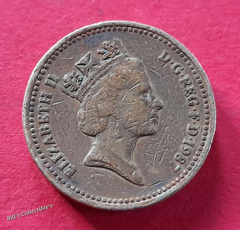 1987 British 1 Pound Coin .