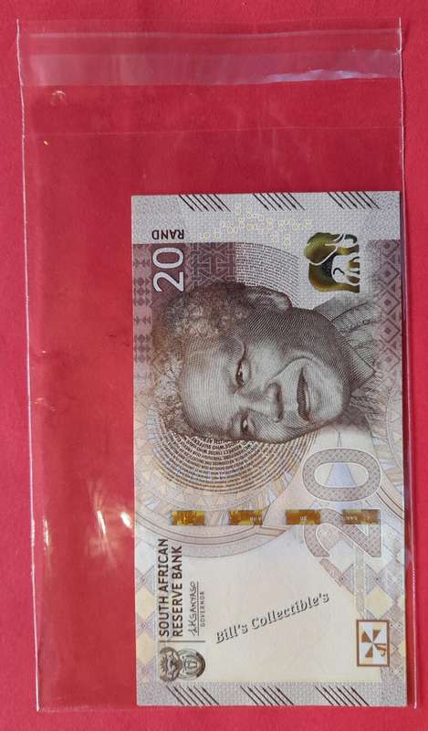 Uncirculated L Kganyago South African R20 Notes in Sequence. 1 BID Takes All