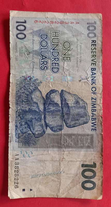 Zimbabwe Banknote (well used ) AA Prefix
