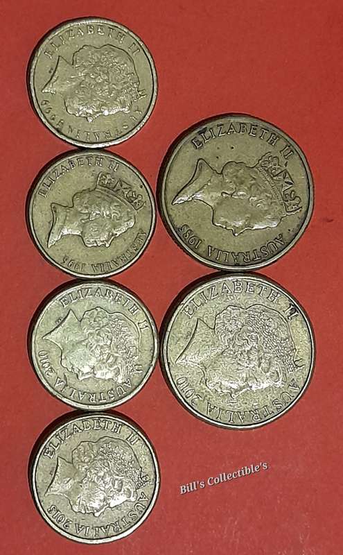 Australia Dollar Coins . 1 bid Takes All.