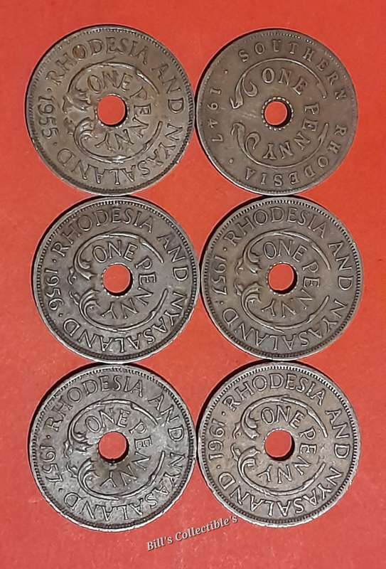 Rhodesia Pennies . 1 bid Takes All.