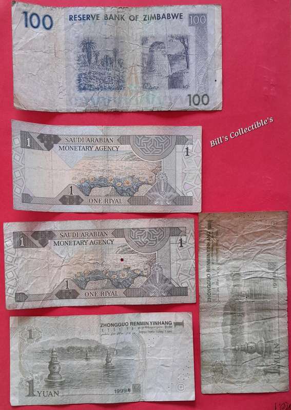 (Well used) International Banknotes.  1 BID Takes All.