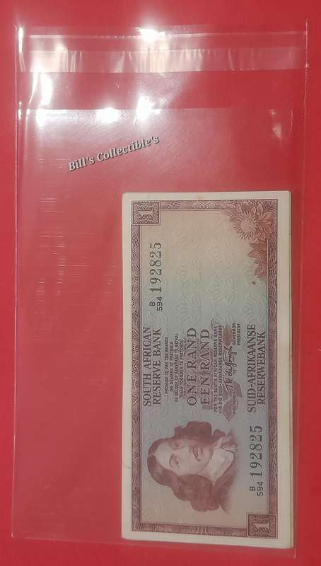 South Africa TW de Jongh R1 Banknotes in Sequence.  1 bid Takes All