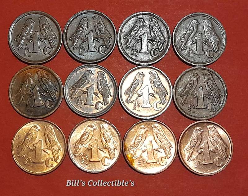 Complete South African 3rd Decimal 1cent Set 1990-2001
