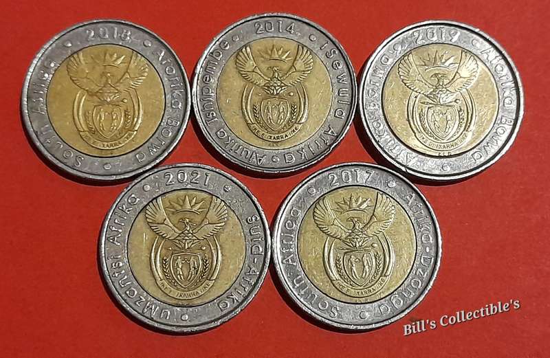 South African Commemorative R5 Coins .