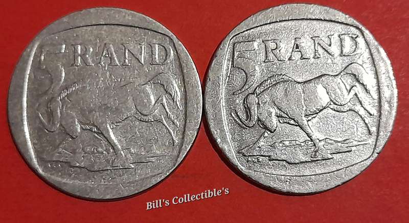 1995 South African R5 Coins x2