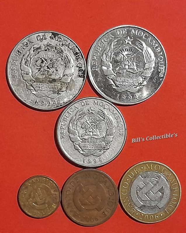 Mocambique Meticais Coins . High Rand Value.
